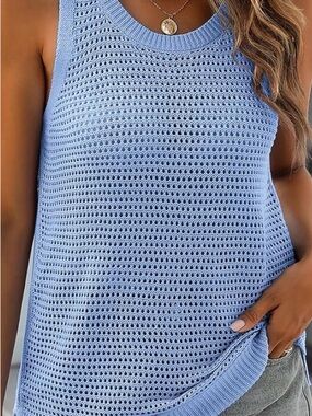 zeagoo Sky Blue Crochet Knit Tank Top